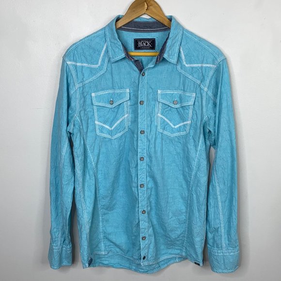 Buckle Other - Buckle Black Standard Fit Button Front Shirt Sz L